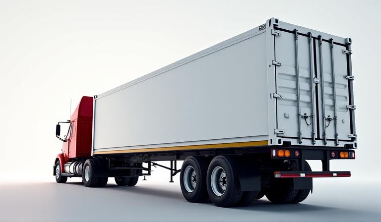 Modern logistics truck on an open highway