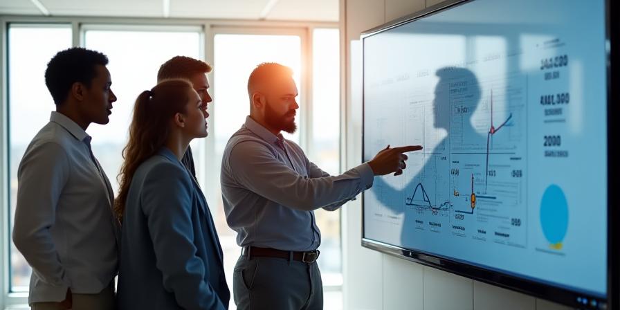 Logistics tech team analyzing transport data